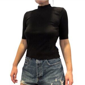 Divided Black Turtleneck Top